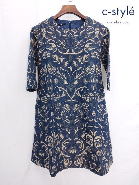 45R フォーティファイブアール ジャガード ワンピース 2 インディゴ コットン