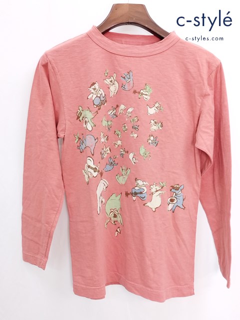 45R フォーティーファイブアール プリント Tシャツ 1 オレンジ系 ロンT レディース