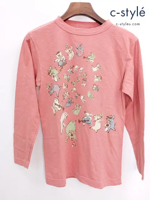 45R フォーティーファイブアール プリント Tシャツ 1 オレンジ系 ロンT レディース