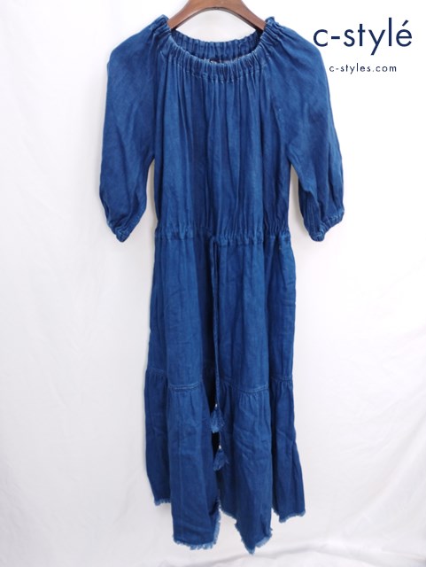 45R フォーティーファイブアール ワンピース コットンリネンデニムのドレス 0 インディゴ 8068015 レディース