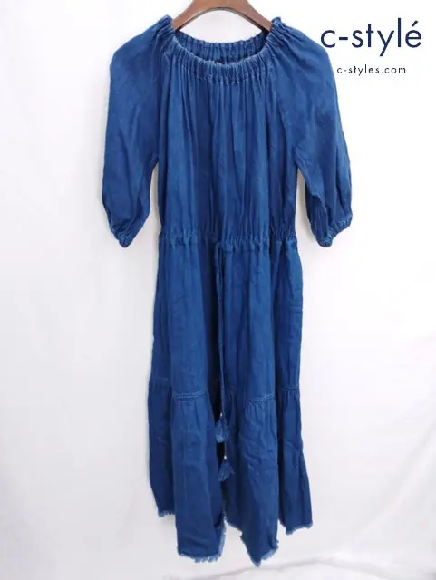 45R フォーティーファイブアール ワンピース コットンリネンデニムのドレス 0 インディゴ 8068015 レディース