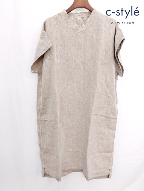 45R フォーティファイブアール リネンのドレス ベージュ ワンピース 麻