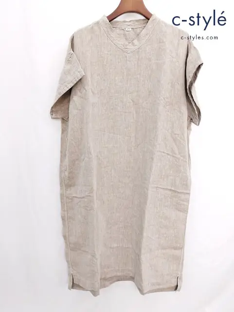 45R フォーティファイブアール リネンのドレス ベージュ ワンピース 麻