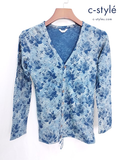 45R フォーティファイブアール カーディガン 1 インディゴ 花柄 フラワー レディース
