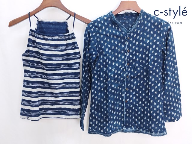 45R フォーティファイブアール 45rpm ブラウス 1 インディゴ キャミソール 2 インディゴ×グレー