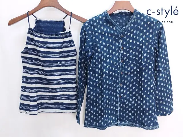 45R フォーティファイブアール 45rpm ブラウス 1 インディゴ キャミソール 2 インディゴ×グレー