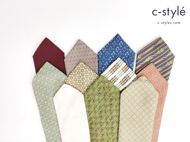 HERMES エルメス ネクタイ レッド系 グリーン系 オレンジ系 ブルー系 ホワイト系 イエロー系 総柄 計11点