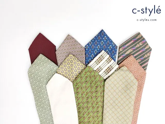 HERMES エルメス ネクタイ レッド系 グリーン系 オレンジ系 ブルー系 ホワイト系 イエロー系 総柄 計11点