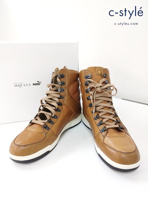 ALEXANDER McQUEEN×PUMA スニーカー Feist Hi 28ｃｍ ブラウン系 353863 05 イタリア製