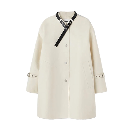 JIL SANDER(ジルサンダー) コート コットン ロングスリーブスポーツコート デタッチャブルレザー ネックストラップ