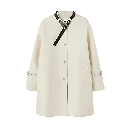 JIL SANDER(ジルサンダー) コート コットン ロングスリーブスポーツコート デタッチャブルレザー ネックストラップ