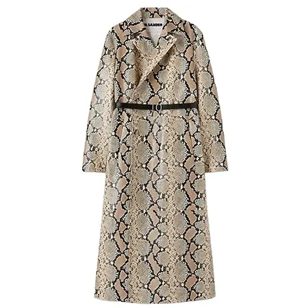 JIL SANDER(ジルサンダー) コート レザーベルト付き パイソンプリント レザー ロングコート