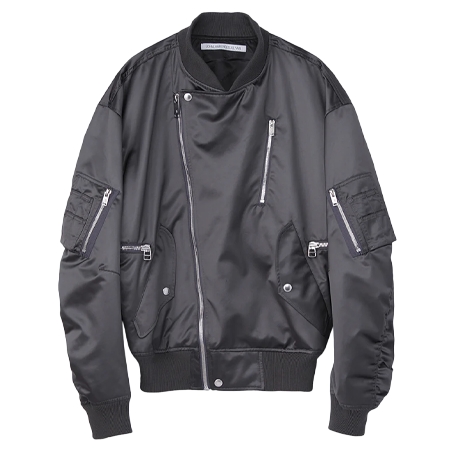 JOHN LAWRENCE SULLIVAN(ジョンローレンスサリバン) ジャケット Satin zip bomber jacket | Grey