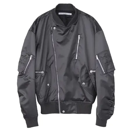 JOHN LAWRENCE SULLIVAN(ジョンローレンスサリバン) ジャケット Satin zip bomber jacket | Grey