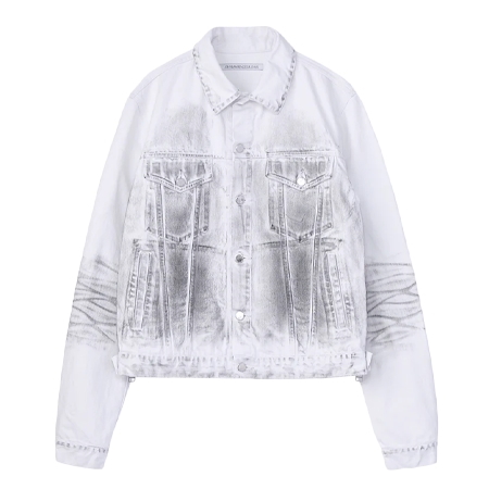 JOHN LAWRENCE SULLIVAN(ジョンローレンスサリバン) ジャケット Washed denim side zip jacket | White