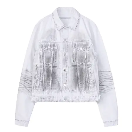 JOHN LAWRENCE SULLIVAN(ジョンローレンスサリバン) ジャケット Washed denim side zip jacket | White