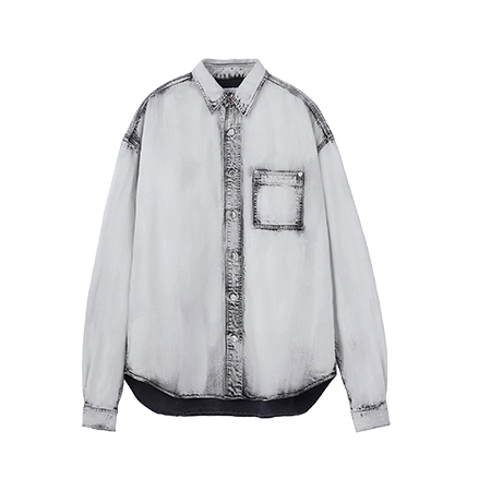 JOHN LAWRENCE SULLIVAN(ジョンローレンスサリバン) シャツ Bleached denim oversized shirt 3A001-0224-32