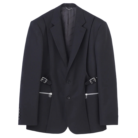 JOHN LAWRENCE SULLIVAN(ジョンローレンスサリバン) スーツ Wool gabardine layered jacket | Black