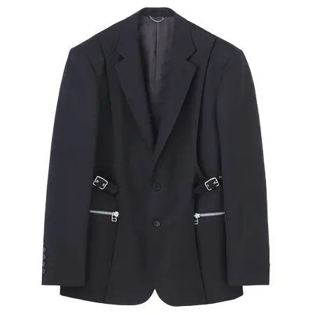 JOHN LAWRENCE SULLIVAN(ジョンローレンスサリバン) スーツ Wool gabardine layered jacket | Black