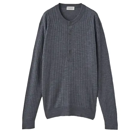 JOHN SMEDLEY(ジョンスメドレー) ニット A4713 リブヘンリーネックニットプルオーバー| A4713 | 30G