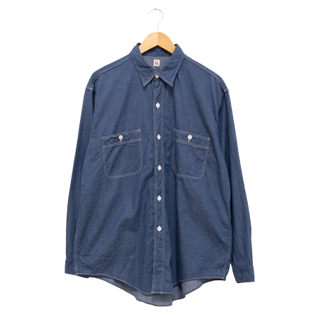 KAPTAIN SUNSHINE(キャプテンサンシャイン) シャツ Suvin Hemp Light Denim Work Shirt – Blue