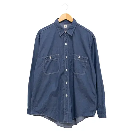 KAPTAIN SUNSHINE(キャプテンサンシャイン) シャツ Suvin Hemp Light Denim Work Shirt – Blue