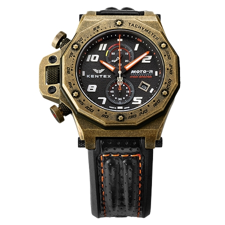KENTEX(ケンテックス) モトアール MOTO-R chronograph ブロンズビンテージPVD加工×オレンジ[S787X-14]