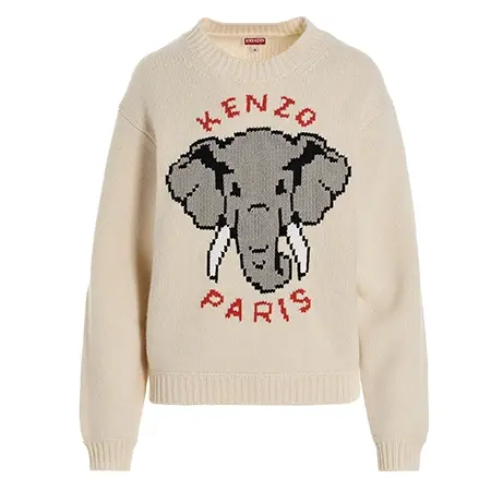 KENZO(ケンゾー) ニット ロゴ インターシャ クルーネック ジャンパー