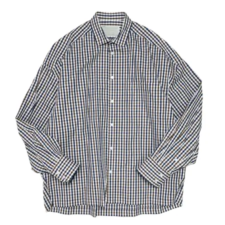 kolor(カラー) シャツ ギンガムブロードロングスリーブシャツ
