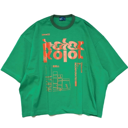 kolor(カラー) Tシャツ 度詰めハード天竺プリントTシャツ