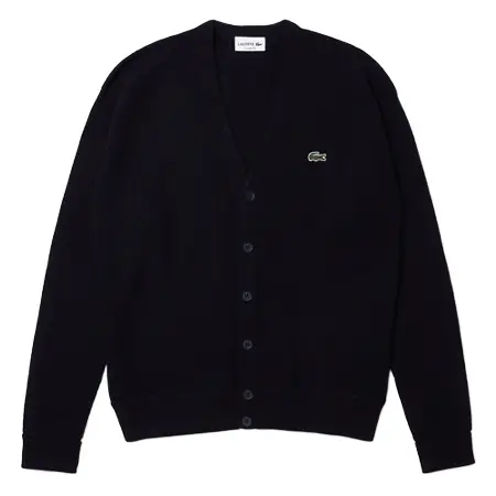 LACOSTE(ラコステ) カーディガン ガーター編みVネックカーディガン