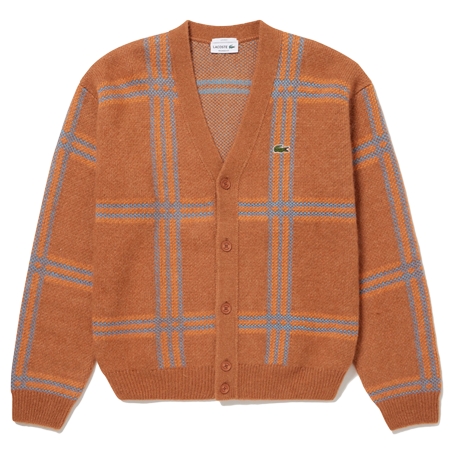 LACOSTE(ラコステ) カーディガン ビッグタータンチェックジャガードVネックカーディガン