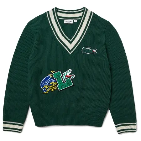 LACOSTE(ラコステ) セーター コミックグラフィックワッペンVネックセーター