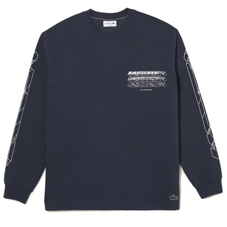 LACOSTE(ラコステ) Tシャツ グラフィカルブランドネームロゴマルチプリントロングスリーブTシャツ