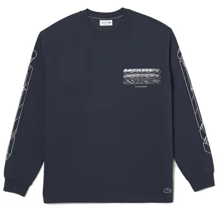 LACOSTE(ラコステ) Tシャツ グラフィカルブランドネームロゴマルチプリントロングスリーブTシャツ