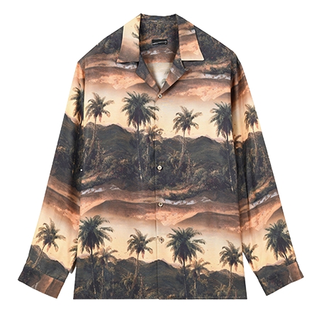 LAD MUSICIAN(ラッドミュージシャン) シャツ PALMTREE OPEN COLLAR SHIRT