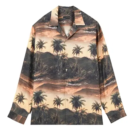 LAD MUSICIAN(ラッドミュージシャン) シャツ PALMTREE OPEN COLLAR SHIRT