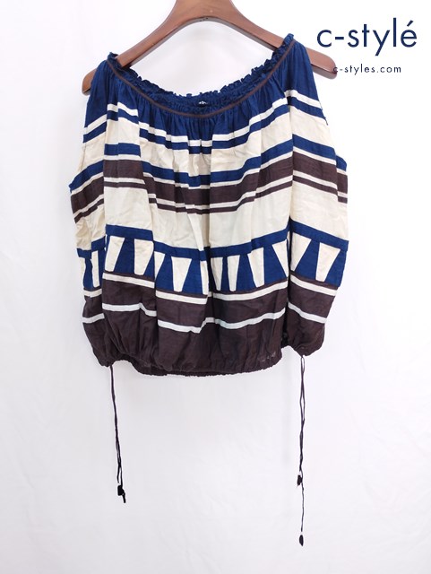 45R フォーティファイブアール ノースリーブ ブラウス 0 マルチカラー コットン 総柄 レディース