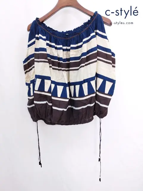 45R フォーティファイブアール ノースリーブ ブラウス 0 マルチカラー コットン 総柄 レディース