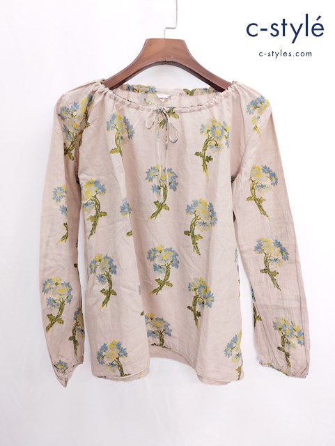 45rpm ブラウス 2 ベージュ系 コットン 花柄 フラワー 長袖 レディース
