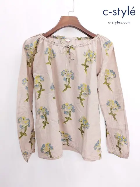 45rpm ブラウス 2 ベージュ系 コットン 花柄 フラワー 長袖 レディース