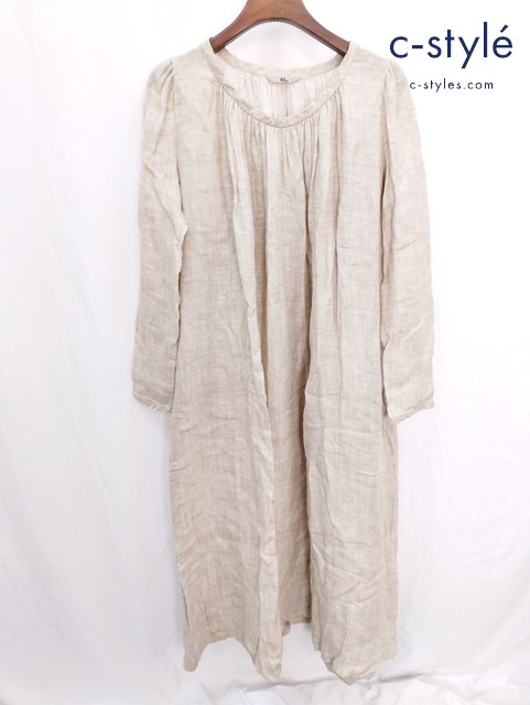 45R フォーティファイブアール リネン ワンピース 0 ベージュ 長袖