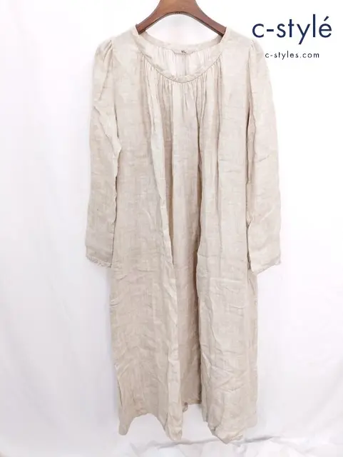 45R フォーティファイブアール リネン ワンピース 0 ベージュ 長袖