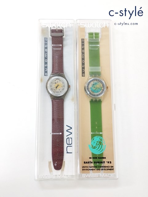 Swatch スウォッチ 腕時計 機械式 自動巻き automatic Rubin SAM100 ブラック系 EARTH SUMMIT’92 透明 計2点