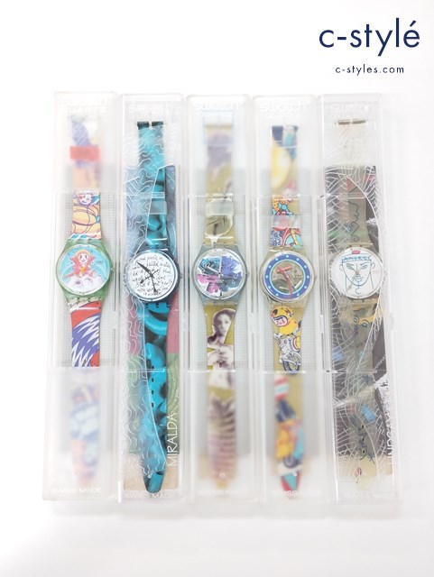 Swatch 腕時計 クォーツ FLOWERS Lindsay Kemp GK207 YURI GG118 BLUE PASTA GG138 Tin Toy GK155 GN122 計5点