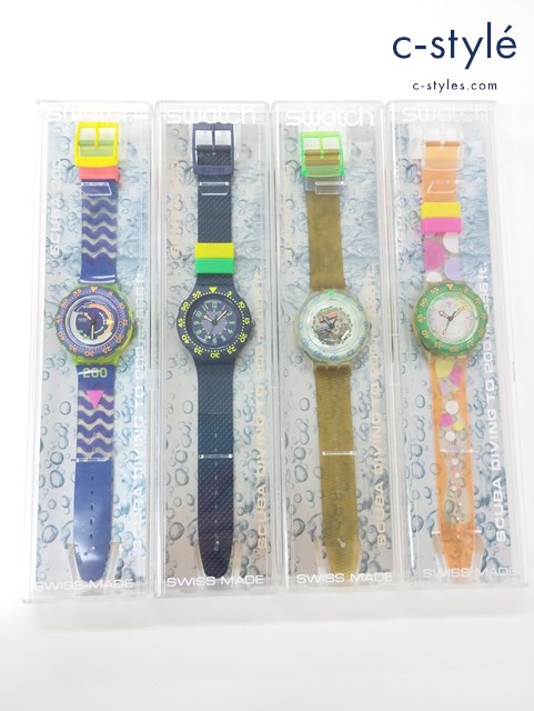 Swatch 腕時計 クォーツ Coming Tide SDJ100 Jelly Bubbles SDK104 Sea Grapes SDK105 Rowing SDN104 計4点