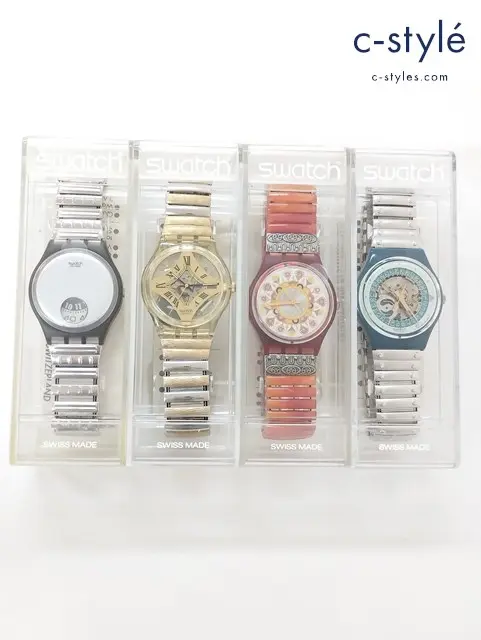 Swatch 腕時計 クォーツ White Onyx GK160 STEEL LITE GG403 CURRY POWDER GR125 SILVER PLATE GM129 計4点
