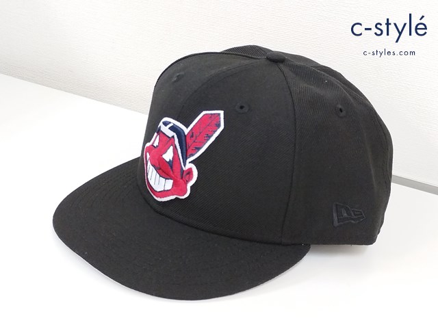 NEWERA ニューエラ キャップ 7・7/8 62.5cm ブラック クリーブランド・インディアンス ワフー酋長 6パネル MLB 帽子