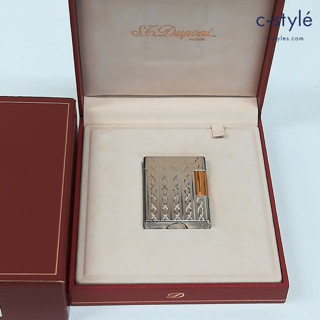 S.T.Dupont デュポン ガスライター ライン1S ショートローラー 1A 5B F 74 シルバー フランス製 喫煙具