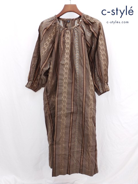 45R フォーティファイブアール フラワージャカードのプカパフドレス フリー ブラウン系 ワンピース